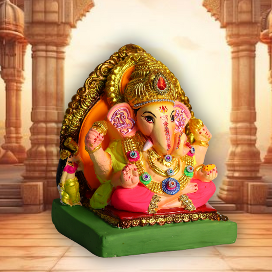 The Riddhi Siddhi Eco Friendly Ganesha Idol 9 Inch