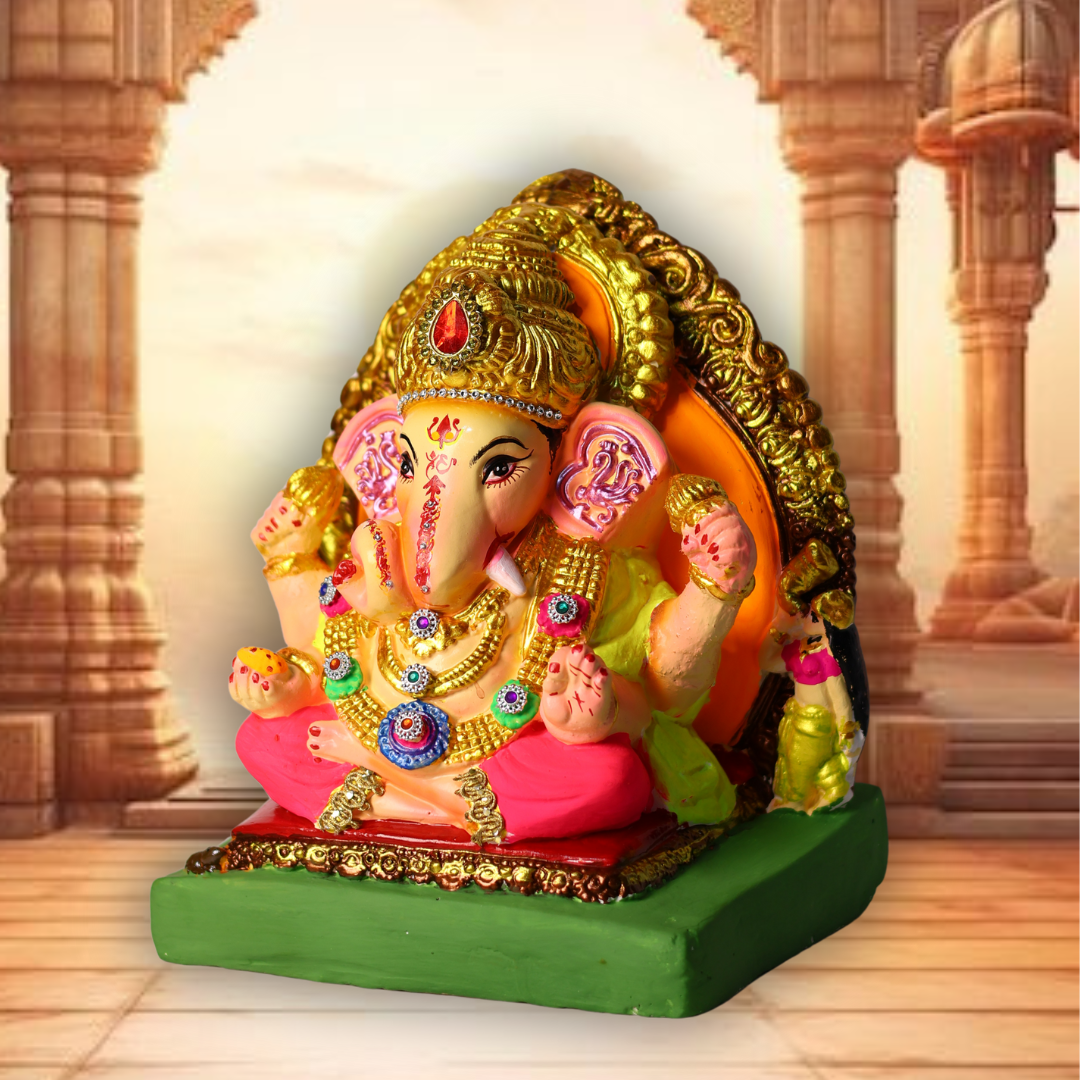 The Riddhi Siddhi Eco Friendly Ganesha Idol 9 Inch