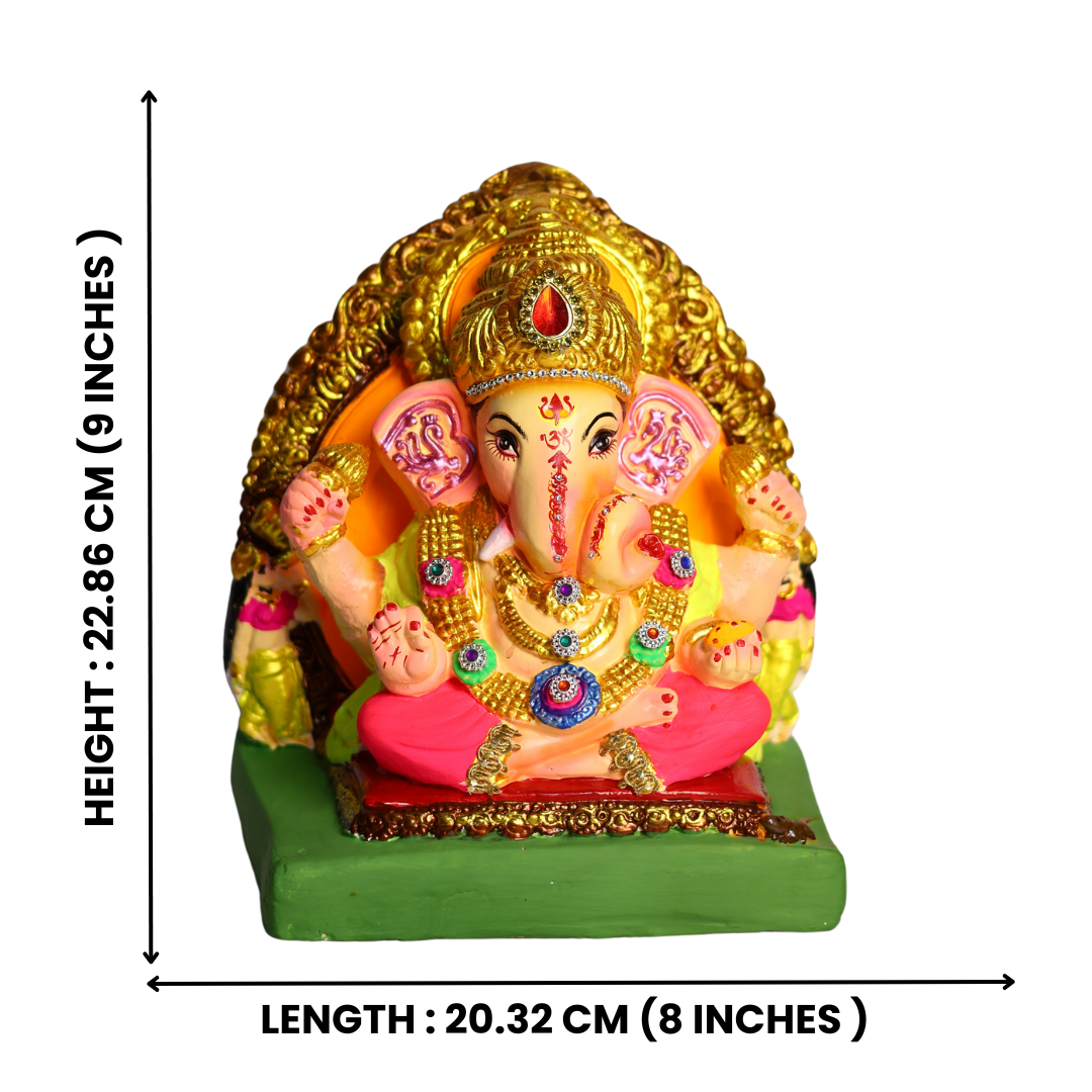 The Riddhi Siddhi Eco Friendly Ganesha Idol 9 Inch