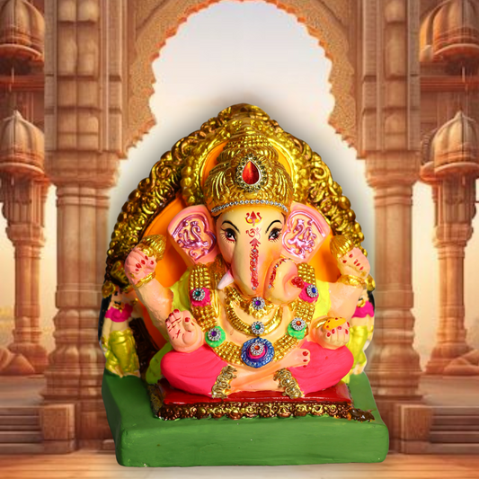 The Riddhi Siddhi Eco Friendly Ganesha Idol 9 Inch