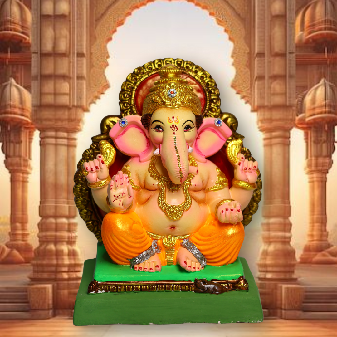 The singhasan Eco Friendly Ganesha Idol 10 Inch