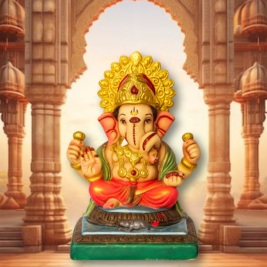 Vighnaharta Ganesha  Eco Friendly Ganesha Idol 10 Inch