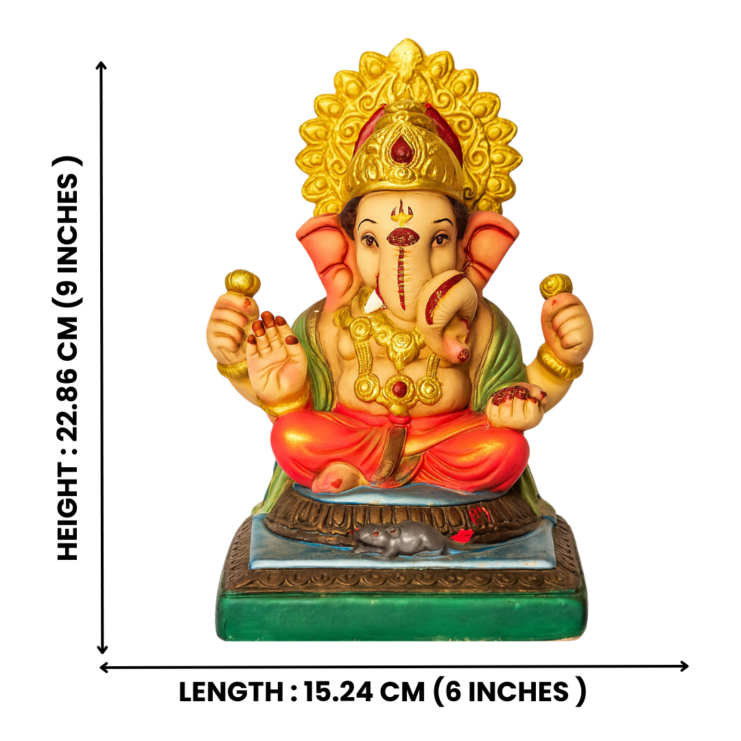Vighnaharta Ganesha  Eco Friendly Ganesha Idol 10 Inch